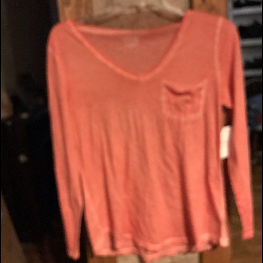 Brand new orange long sleeve top sz l..